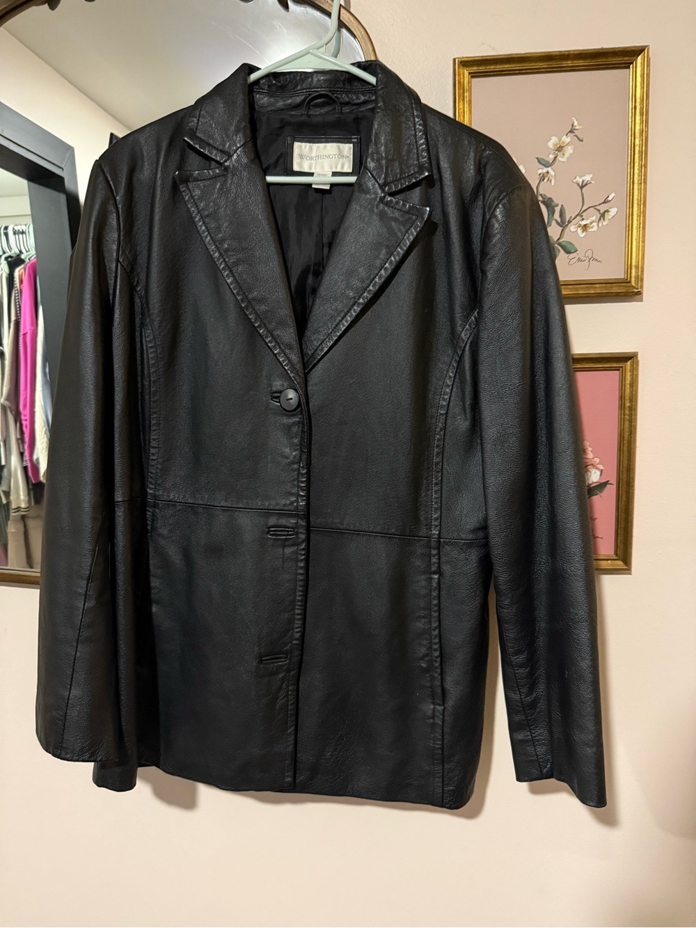 Worthington Black Leather Blazer Jacket